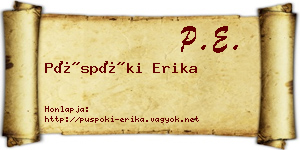 Püspöki Erika névjegykártya