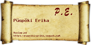 Püspöki Erika névjegykártya